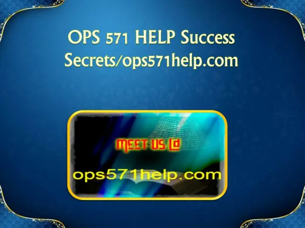 OPS 571 HELP Success Secrets/ops571help.com