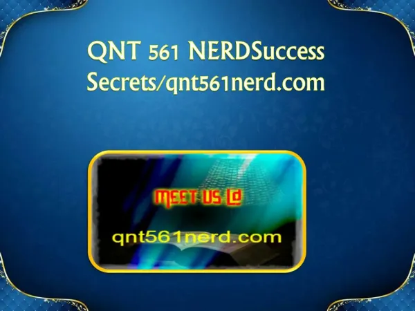 QNT 561 NERD Success Secrets/qnt561nerd.com