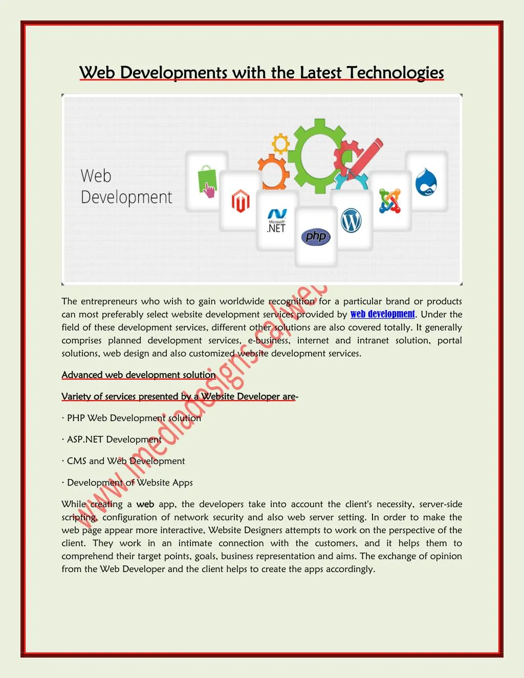 web developments web developments with
