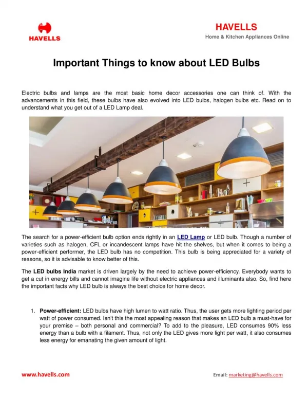 Important things to know about LED bulbs
