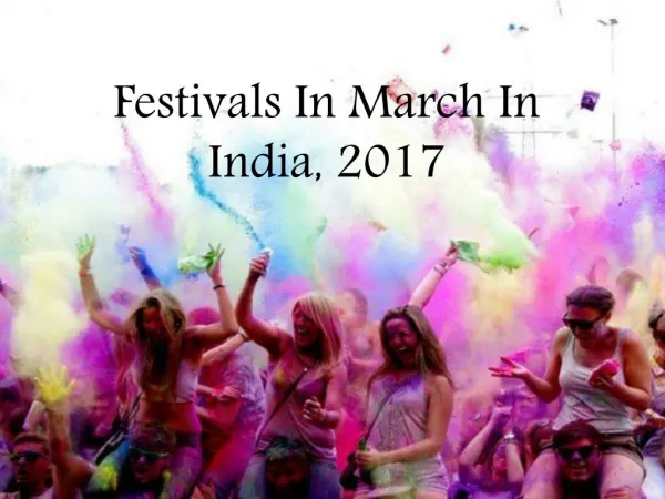 Festivals in March in India, 2017