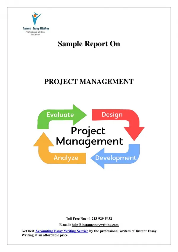 Sample On Project Management By Instant Essay Writing