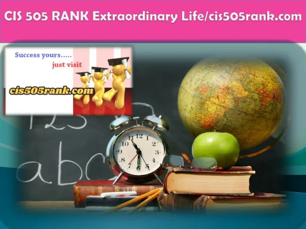 CIS 505 RANK Extraordinary Life/cis505rank.com