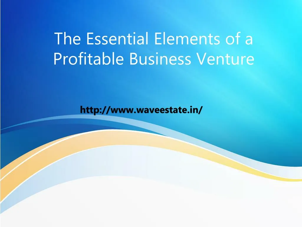 the essential elements of a profitable business venture