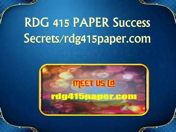 RDG 415 PAPER Success Secrets/rdg415paper.com