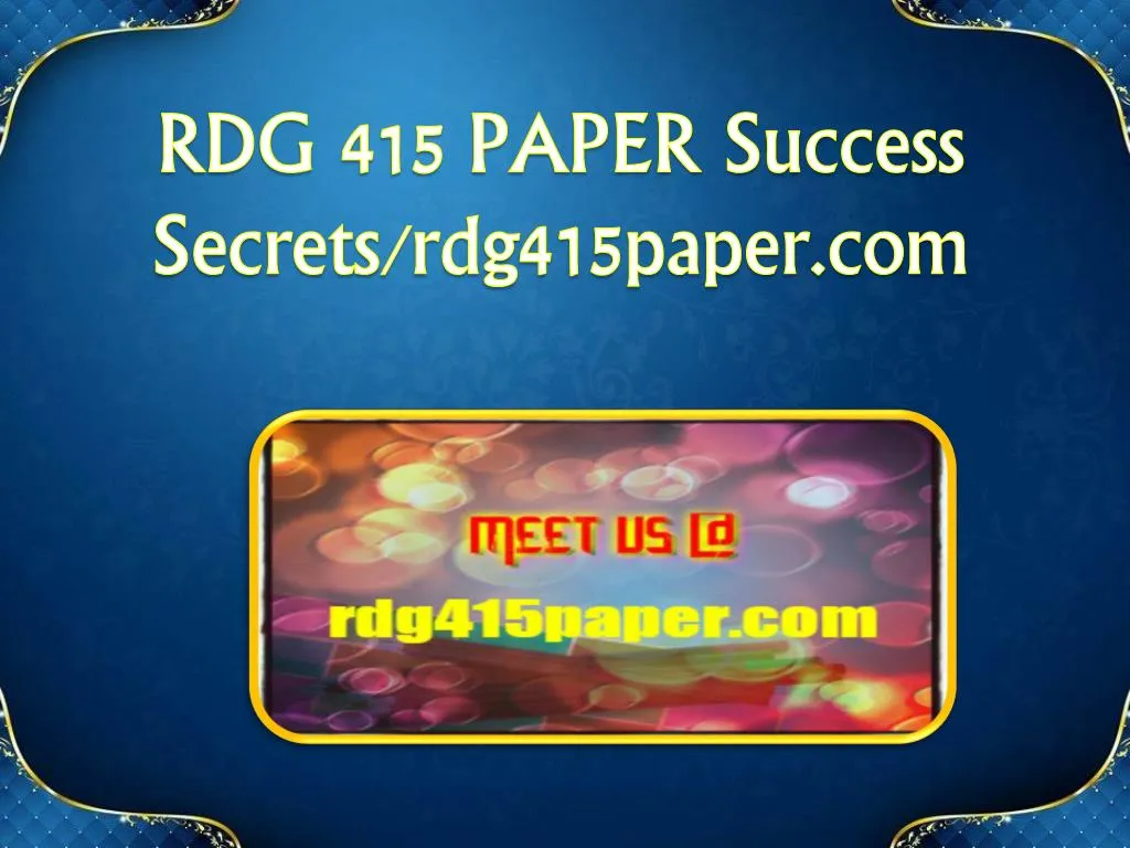 rdg 415 paper success secrets rdg415paper com