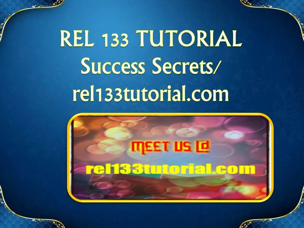 rel 133 tutorial success secrets rel133tutorial