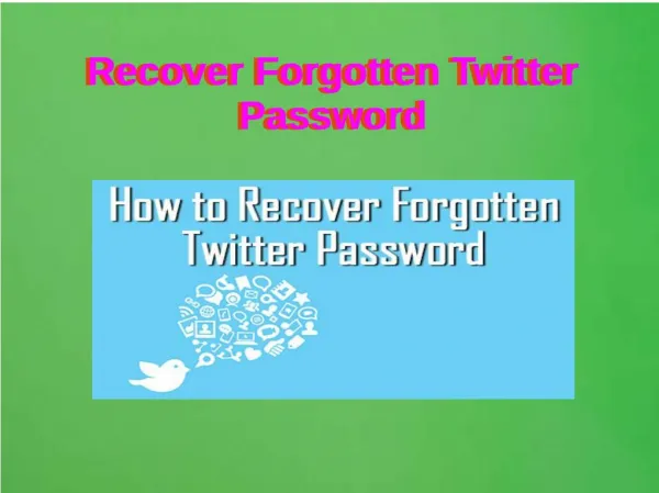 Recover Forgotten Twitter Password