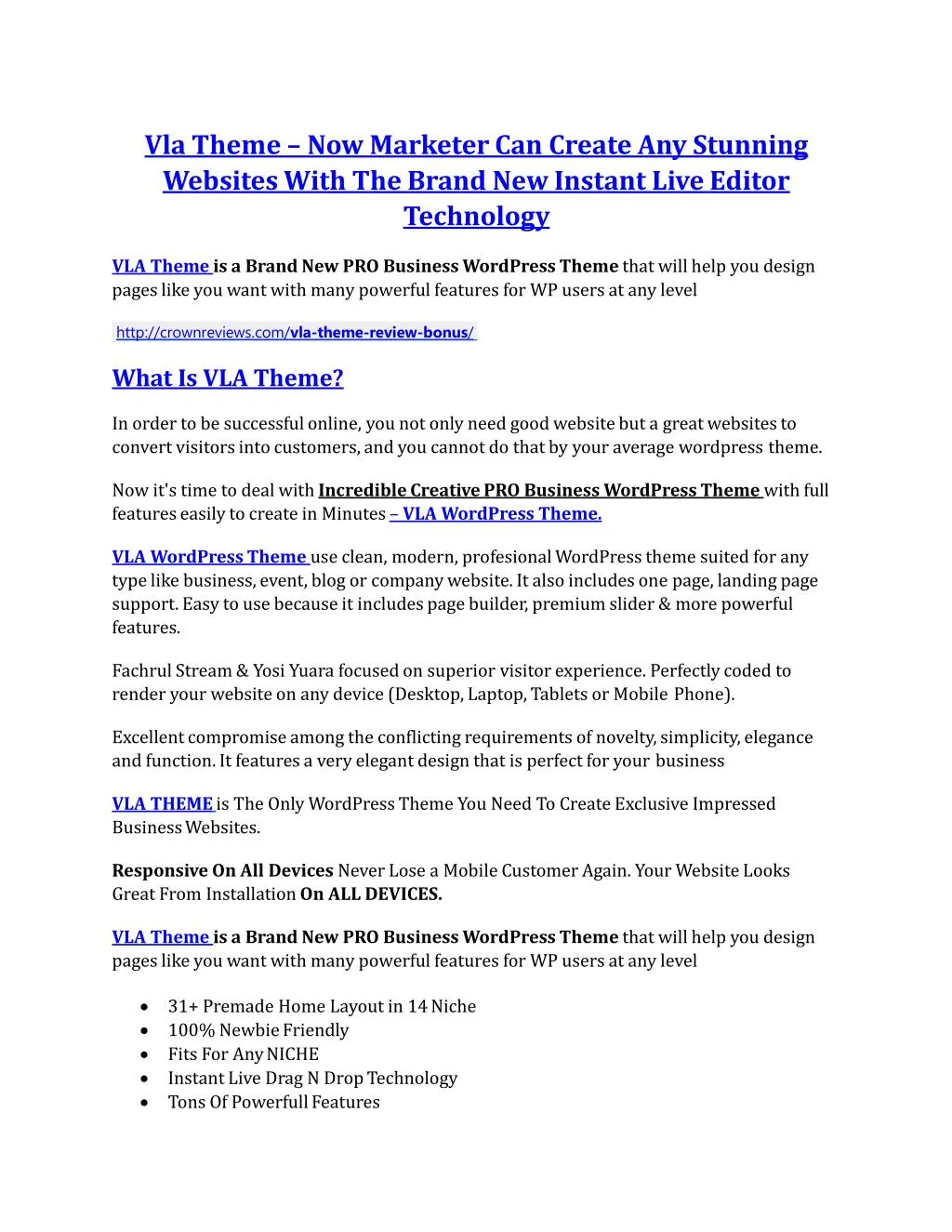 vla theme now marketer can create any stunning