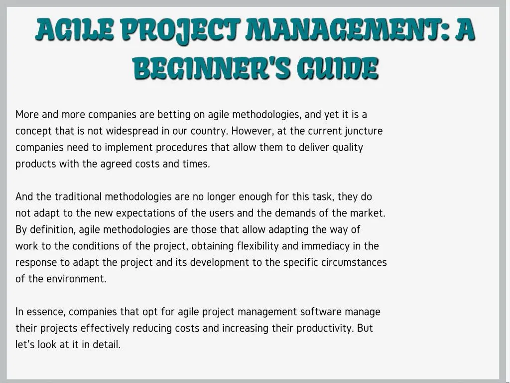 agile project management a beginner s guide