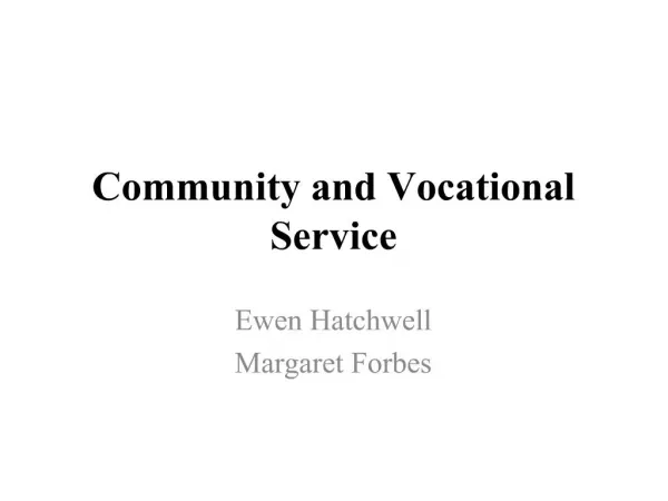 Community and Vocational Service