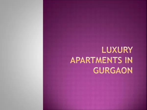 Luxury apartments in Gurgaon