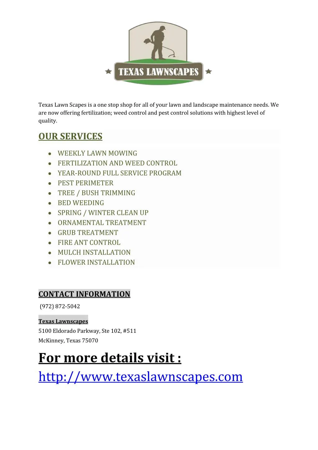 texas lawn scapes is a one stop shop