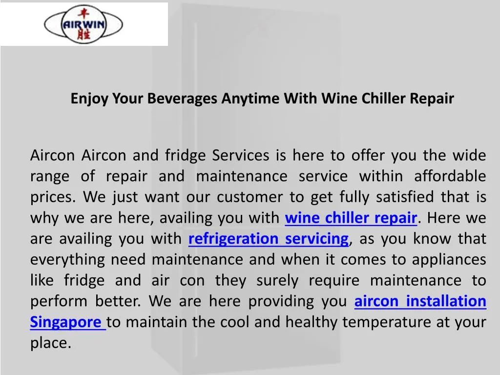 enjoy your beverages anytime with wine chiller repair