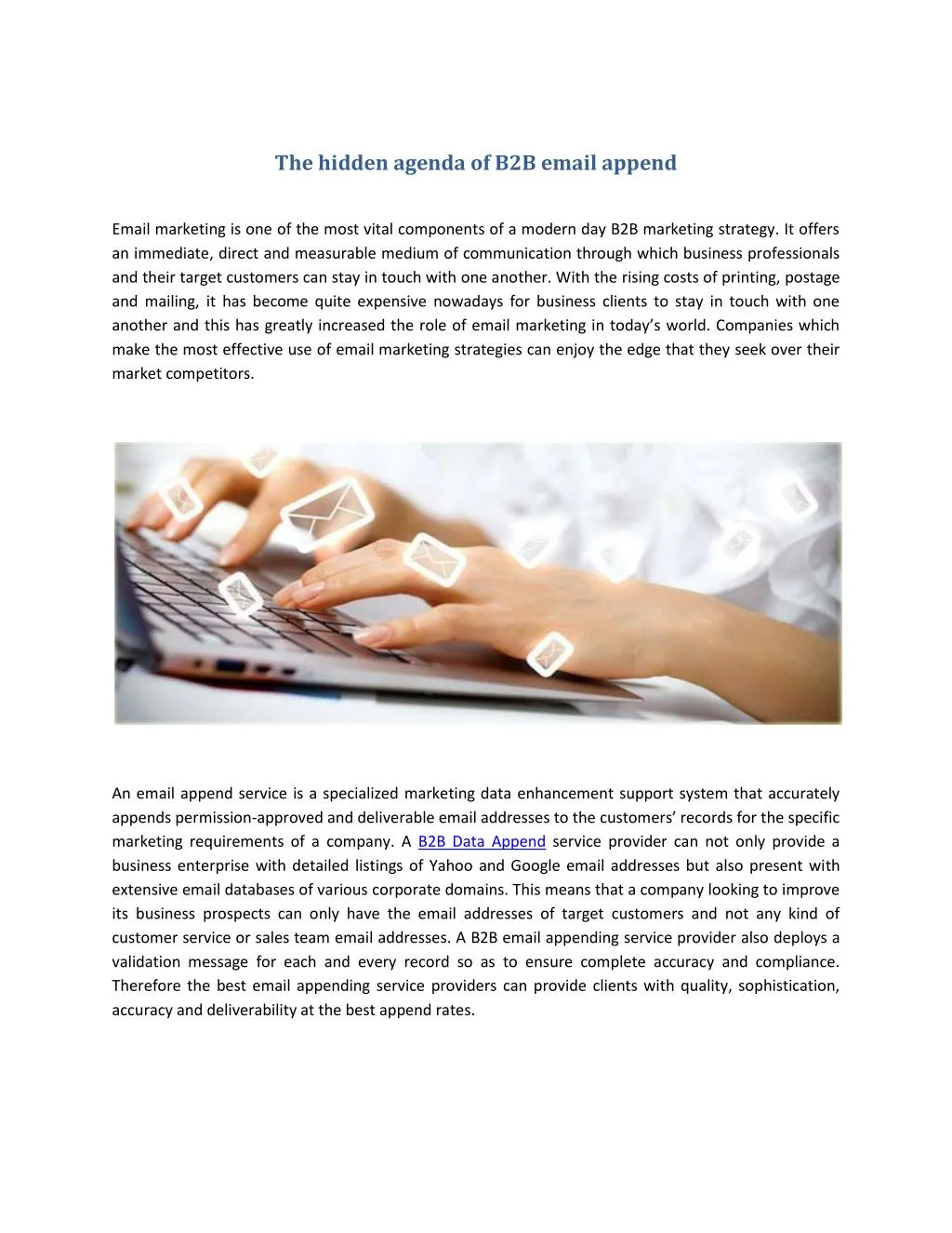 the hidden agenda of b2b email append