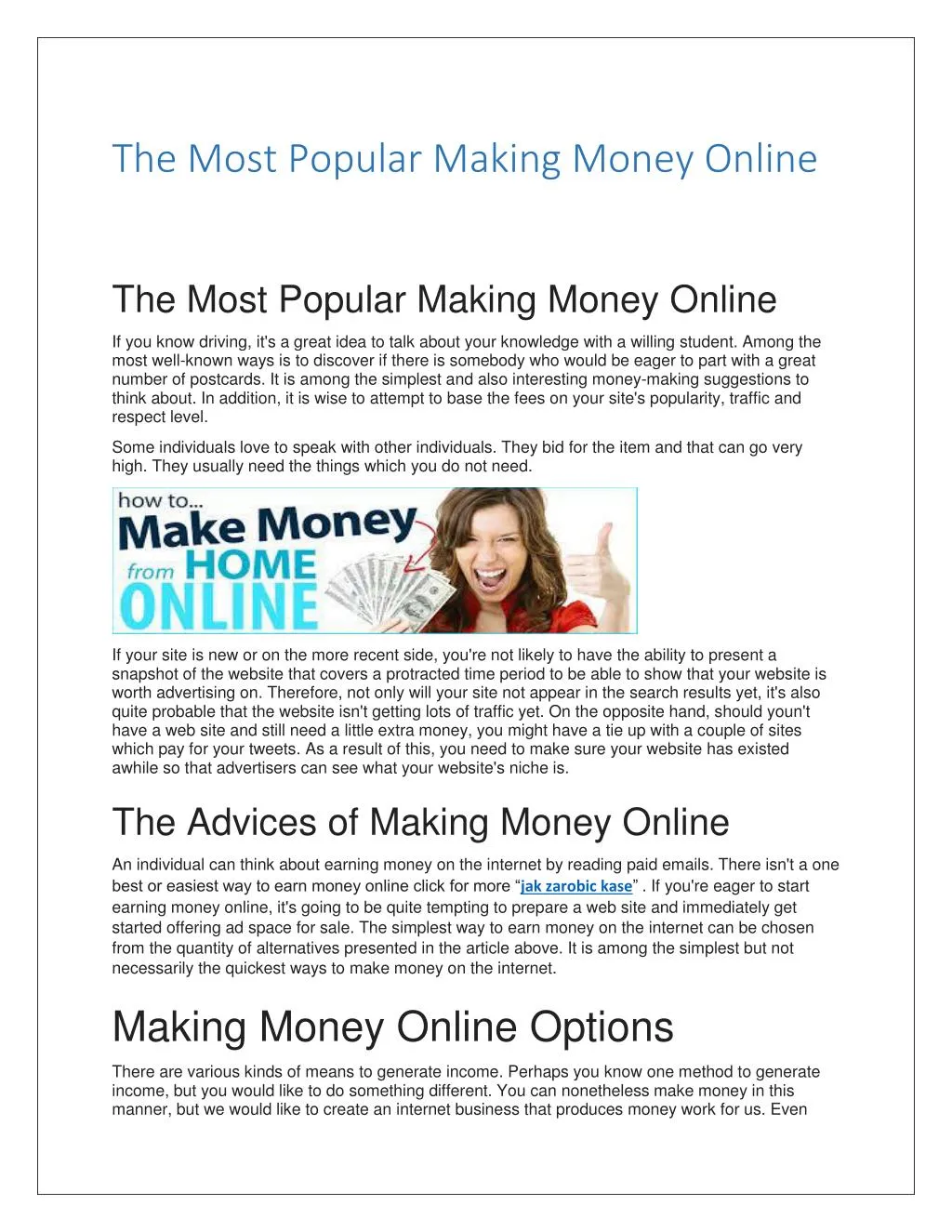 the most popular making money online