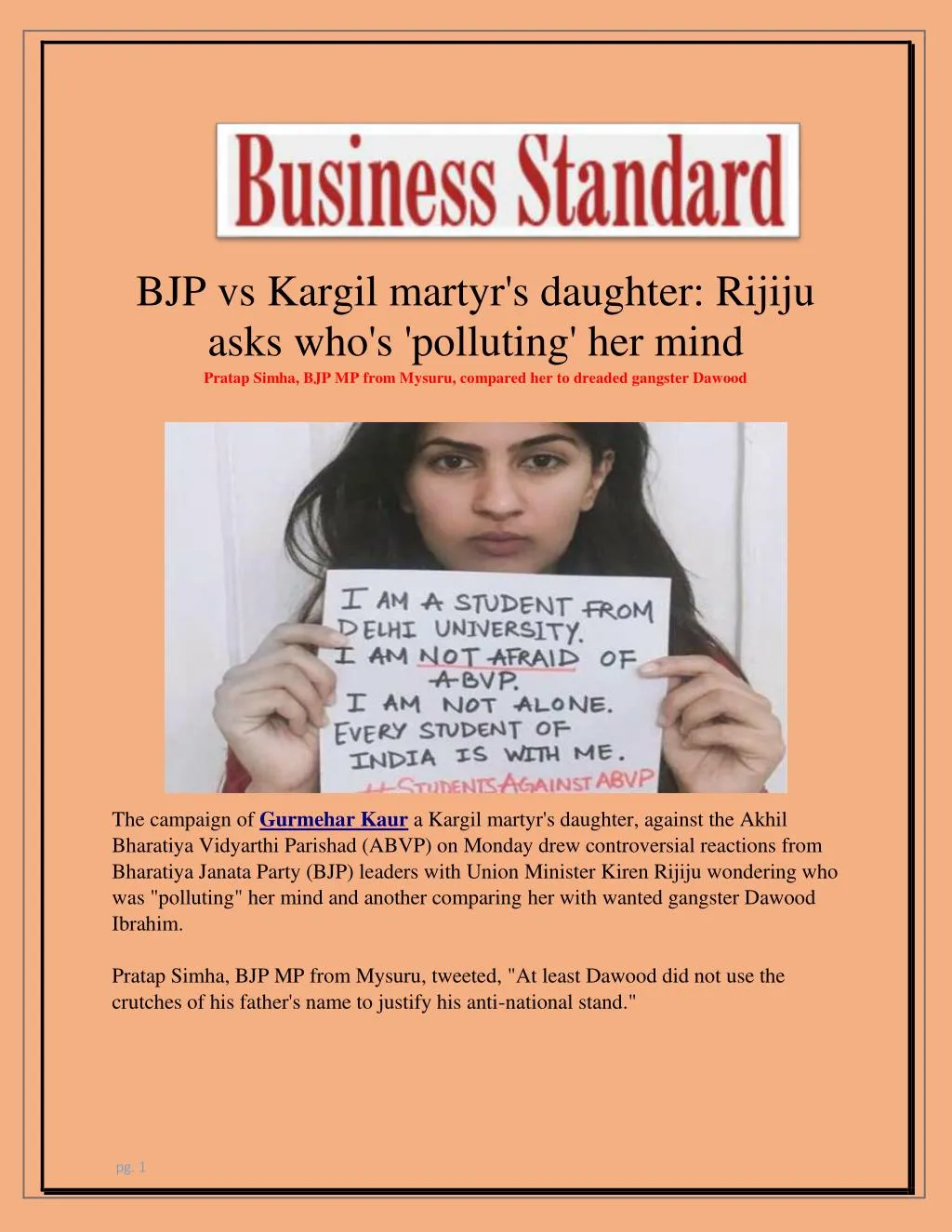 bjp vs kargil martyr s daughter rijiju asks