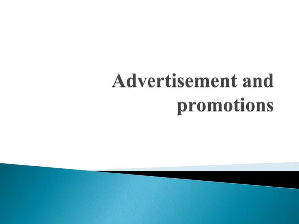 Advertisement and promotions
