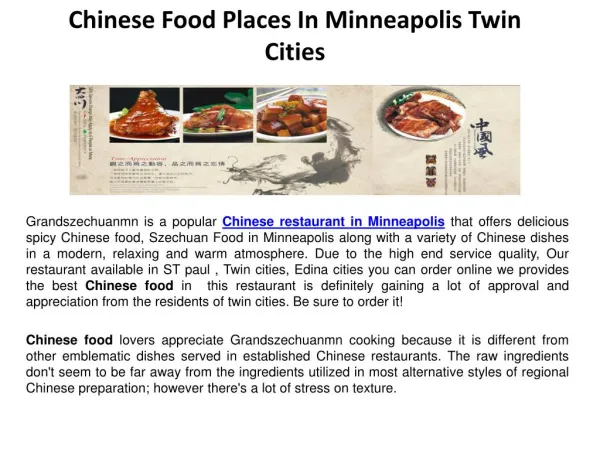 Chinese Food Places in Minneapolis Twin cities