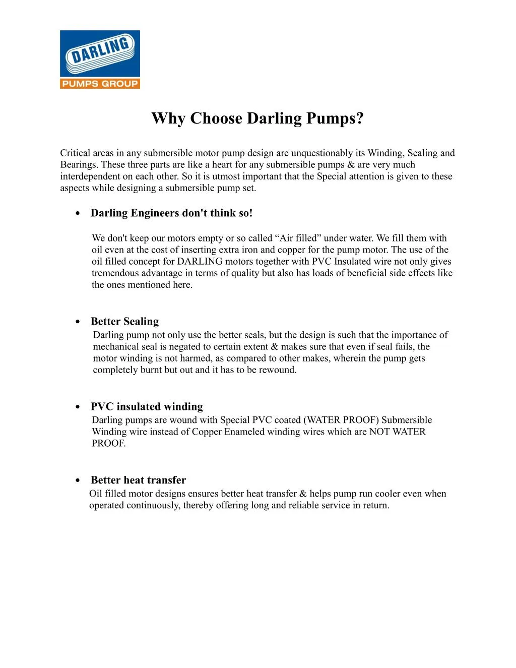 why choose darling pumps