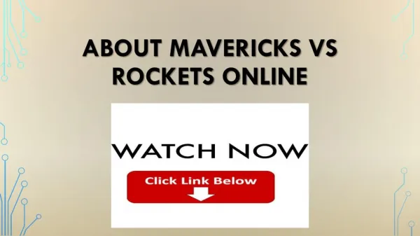 About Mavericks Vs Rockets Online