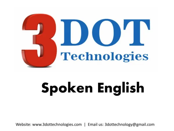 Spoken English Classes In Pune | English Speaking Training Kalewadi Phata | 3DOT Technologies
