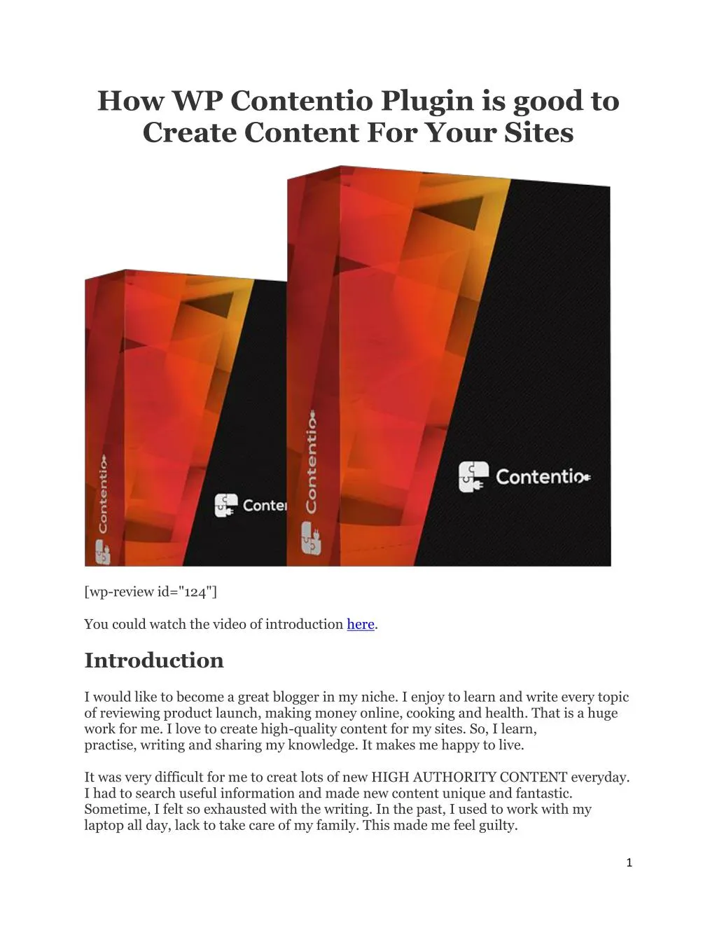 how wp contentio plugin is good to create content
