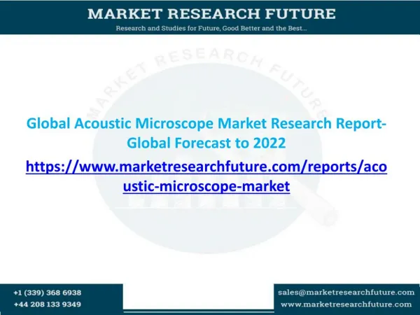 Global Acoustic Microscope Market Research Report- Global Forecast to 2022