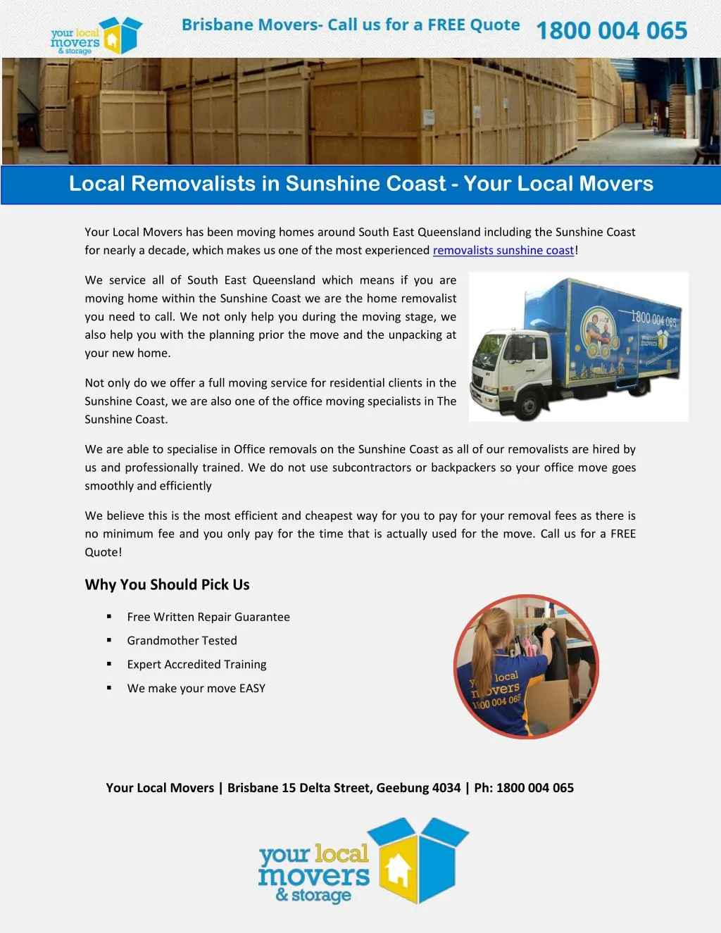 local removalists in sunshine coast your local