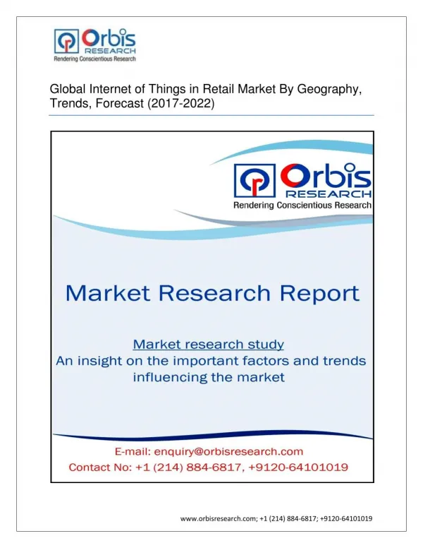 Global Internet of Things in Retail Market By Geography, Trends, Forecast (2017-2022)
