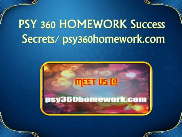 psy 360 homework success s ecrets psy360homework