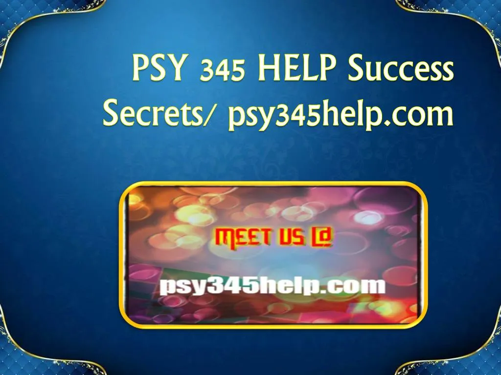psy 345 help success s ecrets psy345help com
