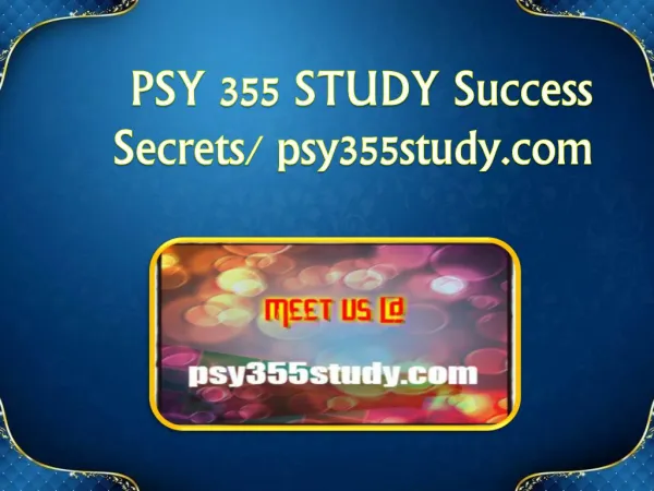 PSY 355 STUDY Success Secrets/ psy355study.com