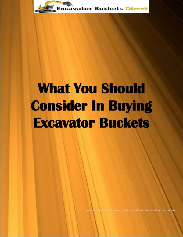 What You Should Consider In Buying Excavator Buckets