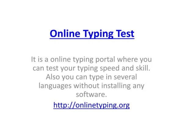 Online Typing Test