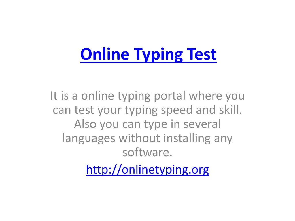 online typing test