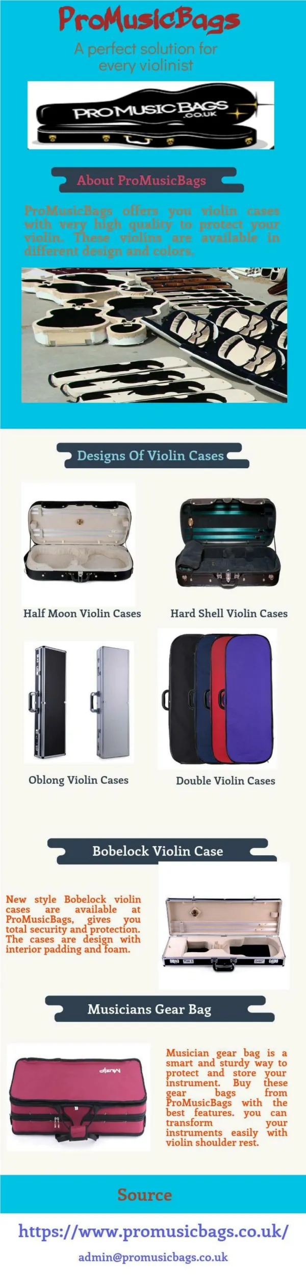 Musician Gear Bags and Bobelock Violin Case From ProMusicBags