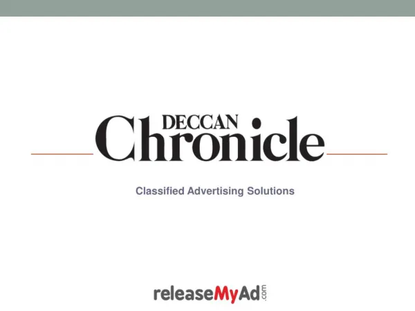 Deccan Chronicle Classified Advertisement Booking Online