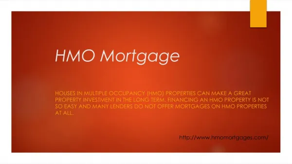 mortgage for HMO