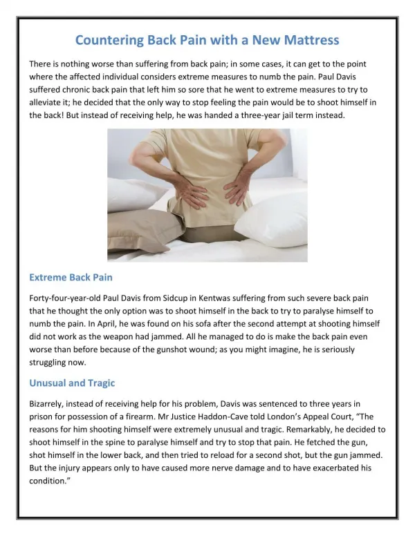 Countering Back Pain with a New Mattress