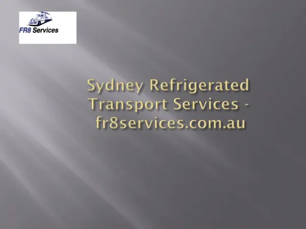 Sydney Refrigerated Transport Services