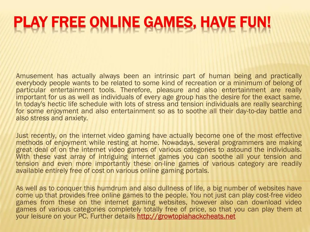 play free online games have fun