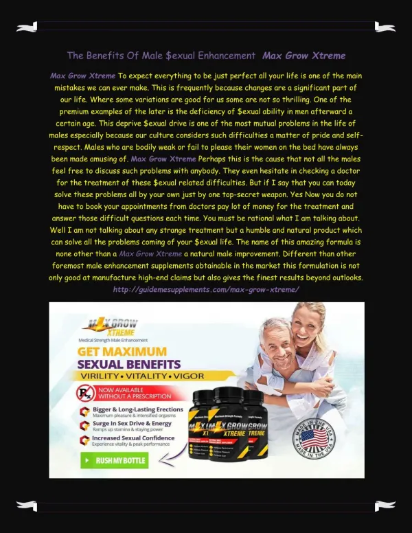 the benefits of male exual enhancement max grow