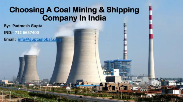 Choosing A Coal Mining & Shipping Company In India