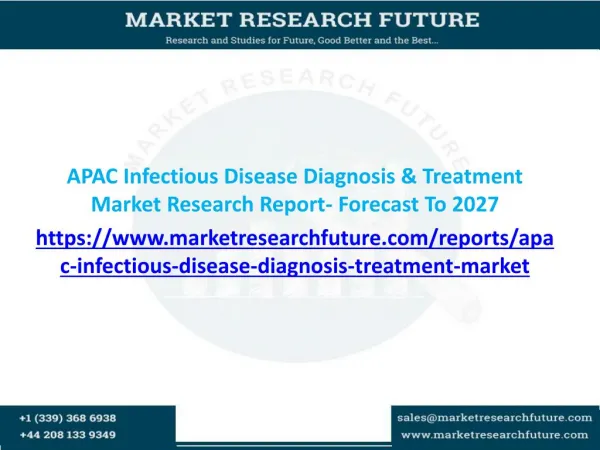 APAC Infectious Disease Diagnosis & Treatment Market Growth factors, Regional Analysis Forecast to 2027