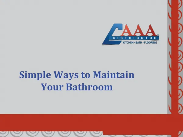 Simple Ways to Maintain Your Bathroom