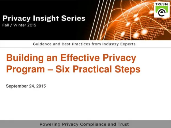 Building an Effective Data Privacy Program – 6 Steps from TRUSTe