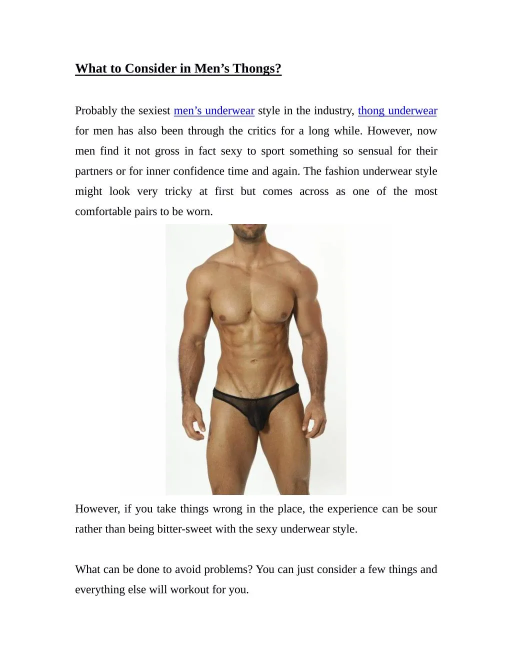 what to consider in men s thongs