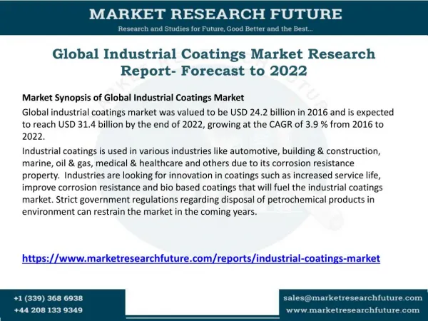 Global Industrial Coatings Market Research Report- Forecast to 2022