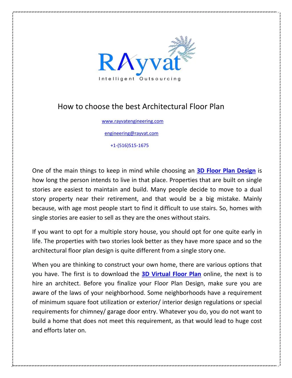 how to choose the best architectural floor plan